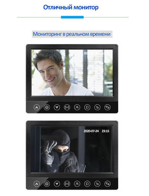 Изготовленные на заказ IP65 делают 7 внутренную связь водостойким дверного звонока обнаружения движения экрана дюйма TFT связанную проволокой видео- поставщик