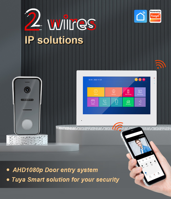 двухпрободное IP/WiFi 7&quot; телефон двери видео- внутренной связи экрана касания HD видео- для квартиры виллы с управлением ПРИЛОЖЕНИЯ Tuya поставщик